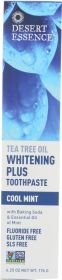 DESERT ESSENCE: Whitening Plus Toothpaste Tea Tree Oil Cool Mint, 6.25 oz